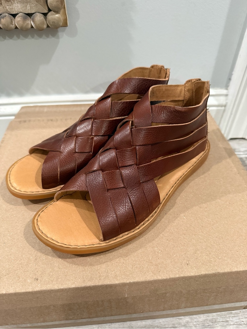 Women’s Born Boho Iwa Woven Genuine Leather Sandals - Brown
